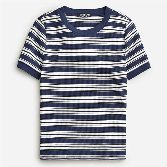 Ambiance Apparel Woman’s 95% Cotton Blue-White Striped T-Shirt Soft Size M - Picture 9 of 13